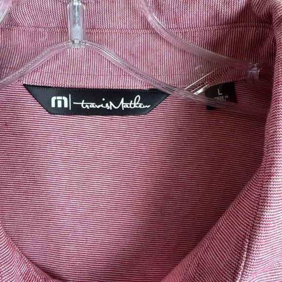 Travis Mathew Men's Short Sleeve Golf Polo L Heathered Red - Picture 2 of 2
